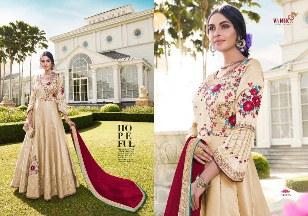 Vamika Present Elegant Designer Silk Long Gown Catalog Collections Wholesale Rate In Surat