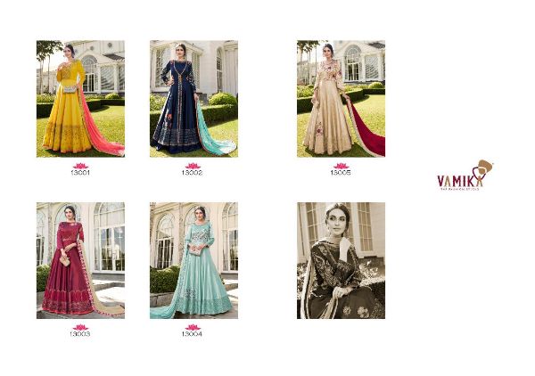 Vamika Present Elegant Designer Silk Long Gown Catalog Collections Wholesale Rate In Surat