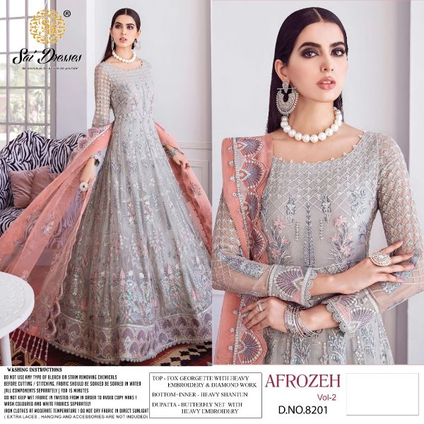 Sai Dresses Presents Afrozeh Vol-2 Designer Pakistani Suits Collections Wholesale Rate In Surat