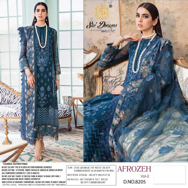 Sai Dresses Presents Afrozeh Vol-2 Designer Pakistani Suits Collections Wholesale Rate In Surat
