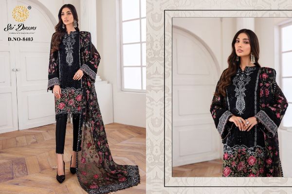 Sai Dresses Present Jazmin Vol-17 Pakistani Fox Georgette Embroidery Suits Latest Catalogue Wholesale Rate In Surat