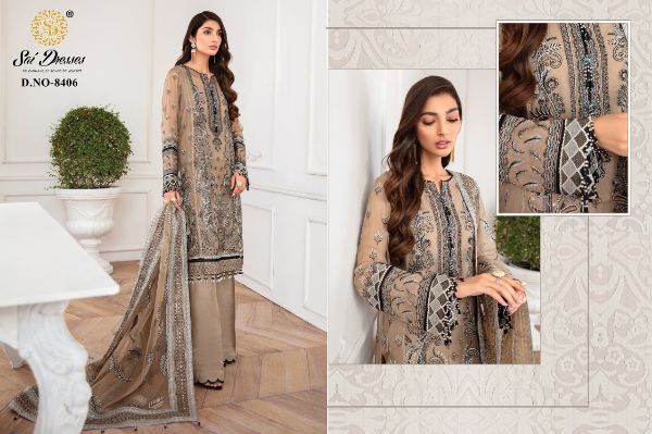 Sai Dresses Present Jazmin Vol-17 Pakistani Fox Georgette Embroidery Suits Latest Catalogue Wholesale Rate In Surat