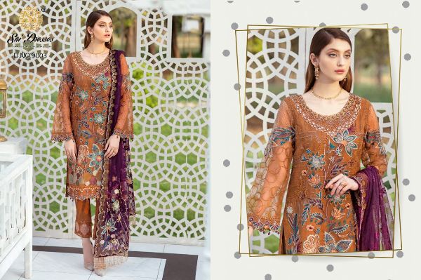 Rinaz Fashion Presents Ramsha Vol 9 Faux Georgette With Embroidery Work Pakistani Suits Collection Wholesale Rate In Surat