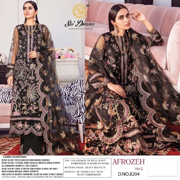 Sai Dresses Presents Afrozeh Vol-2 Designer Pakistani Suits Collections Wholesale Rate In Surat