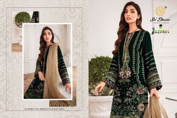 Sai Dresses Present Jazmin Vol-17 Pakistani Fox Georgette Embroidery Suits Latest Catalogue Wholesale Rate In Surat
