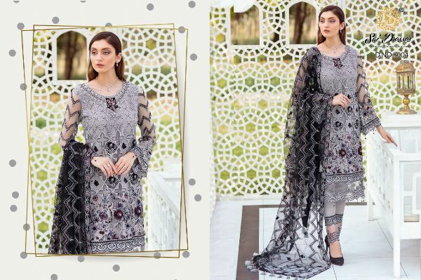 Rinaz Fashion Presents Ramsha Vol 9 Faux Georgette With Embroidery Work Pakistani Suits Collection Wholesale Rate In Surat