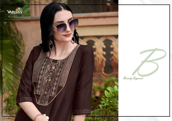 Vardan Designer Presents Cloud Vol-2 Designer Cotton  Heavy Embroidery Kurti Collection Wholsale Rate In Surat