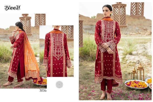 Noor Presents  Qalamkar Vol 2 3033 To 3037 Pakistani Suits Wholesale Rate In Surat