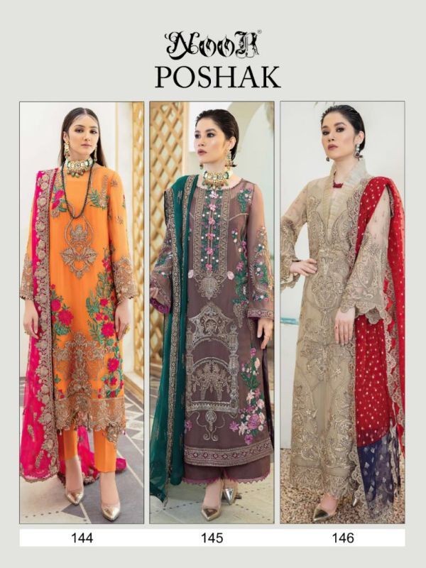 Noor Presents  Poshak Greogette Wear Heavy Embroidery Pakistani Salwar Kameez Wholesale Rate In Surat