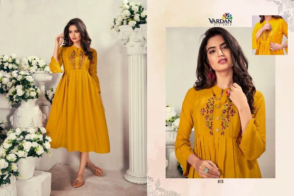 Vardan Presents  Good News Rayon Embroidery Feeding Kurti Collection Wholesale Rate In Surat