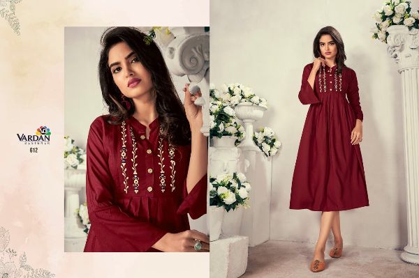 Vardan Presents  Good News Rayon Embroidery Feeding Kurti Collection Wholesale Rate In Surat