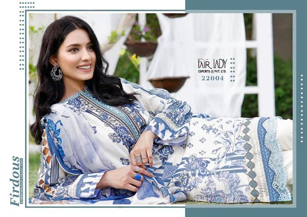 Fair Lady Presnets  Firdous Embroidery Collection Digital Print Wholesale Rate In Surat