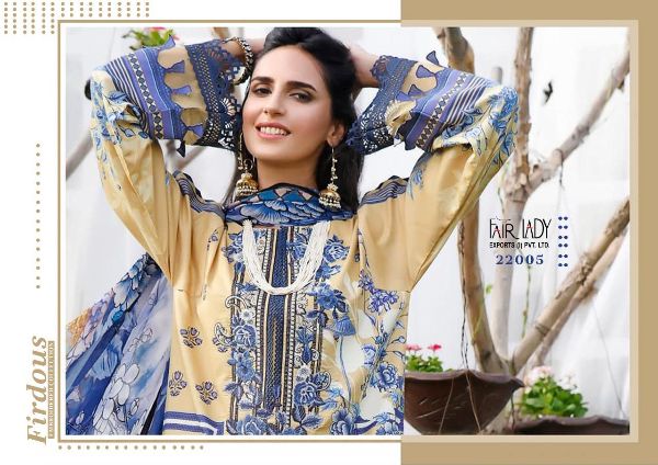 Fair Lady Presnets  Firdous Embroidery Collection Digital Print Wholesale Rate In Surat