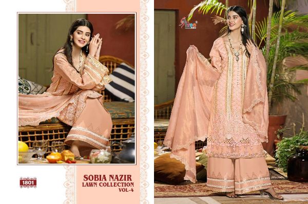 Shree Fabs Presnets Sobia Nazir Lawn Collection Vol - 4 Wholesale Rate In Surat