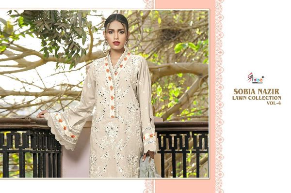 Shree Fabs Presnets Sobia Nazir Lawn Collection Vol - 4 Wholesale Rate In Surat