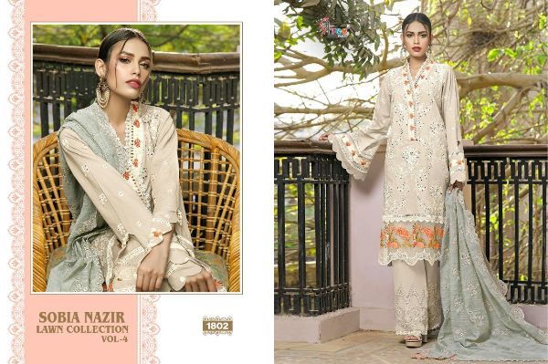 Shree Fabs Presnets Sobia Nazir Lawn Collection Vol - 4 Wholesale Rate In Surat