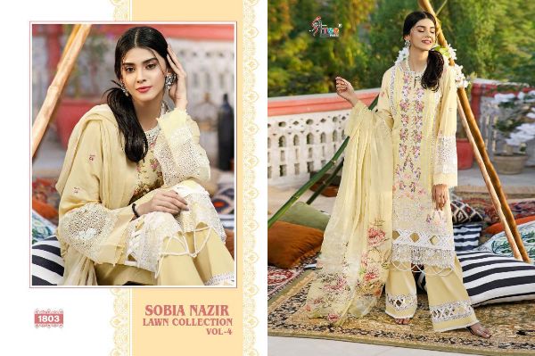 Shree Fabs Presnets Sobia Nazir Lawn Collection Vol - 4 Wholesale Rate In Surat
