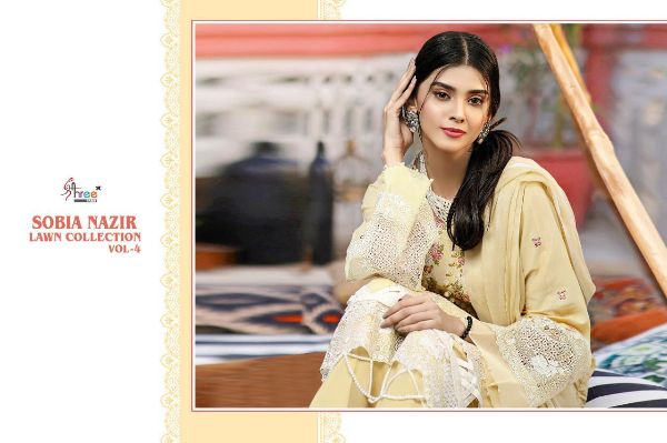 Shree Fabs Presnets Sobia Nazir Lawn Collection Vol - 4 Wholesale Rate In Surat