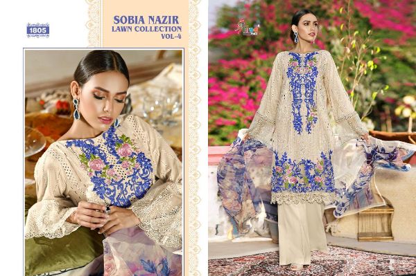 Shree Fabs Presnets Sobia Nazir Lawn Collection Vol - 4 Wholesale Rate In Surat