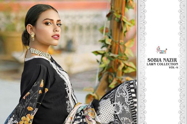 Shree Fabs Presnets Sobia Nazir Lawn Collection Vol - 4 Wholesale Rate In Surat