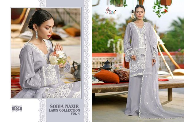 Shree Fabs Presnets Sobia Nazir Lawn Collection Vol - 4 Wholesale Rate In Surat