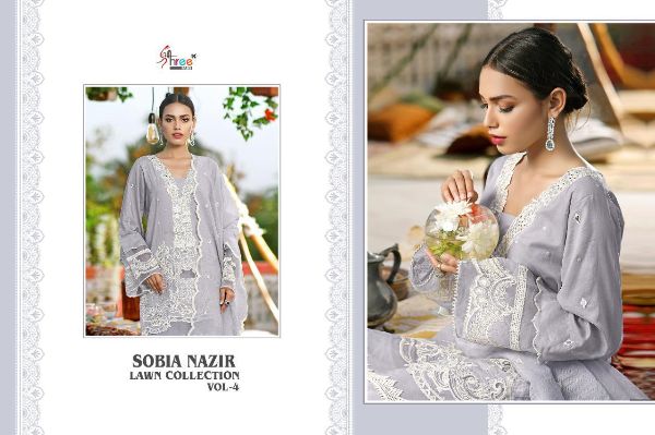 Shree Fabs Presnets Sobia Nazir Lawn Collection Vol - 4 Wholesale Rate In Surat