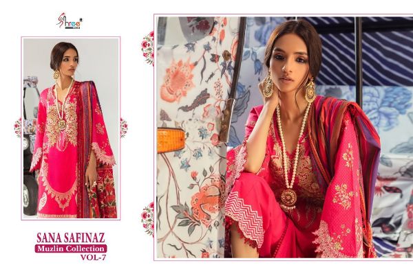 Shree Fabs Presnets Sana Safinaz Muzlin Collection Vol-07 Pakistani Suit Wholesale Rate In Surat