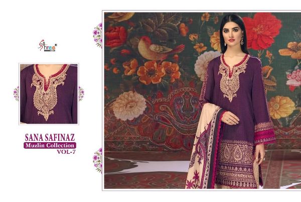 Shree Fabs Presnets Sana Safinaz Muzlin Collection Vol-07 Pakistani Suit Wholesale Rate In Surat