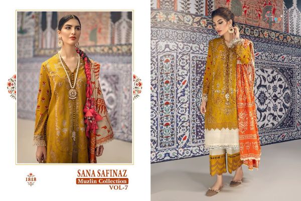 Shree Fabs Presnets Sana Safinaz Muzlin Collection Vol-07 Pakistani Suit Wholesale Rate In Surat