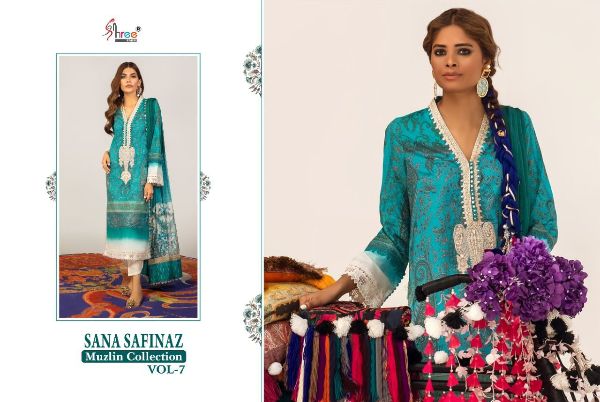 Shree Fabs Presnets Sana Safinaz Muzlin Collection Vol-07 Pakistani Suit Wholesale Rate In Surat