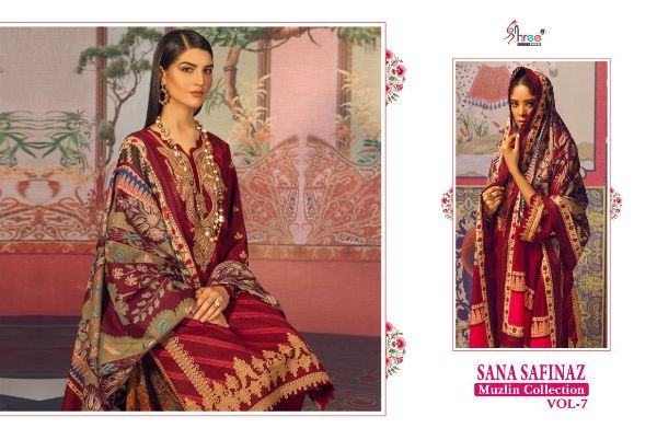 Shree Fabs Presnets Sana Safinaz Muzlin Collection Vol-07 Pakistani Suit Wholesale Rate In Surat