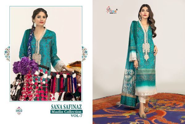 Shree Fabs Presnets Sana Safinaz Muzlin Collection Vol-07 Pakistani Suit Wholesale Rate In Surat