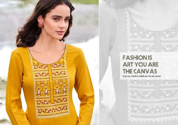 Kalaroop Presents Beat Rayon Embroidery Simple Wear Fancy Kurtis Wholesale Rate In Surat