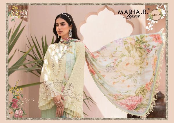 Fairlady Prensets Maria B Lawn Nx Salwar Kameez With Designer Chiffon Dupatta Collection Wholesale Rate In  Surat