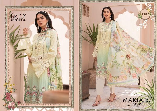 Fairlady Prensets Maria B Lawn Nx Salwar Kameez With Designer Chiffon Dupatta Collection Wholesale Rate In  Surat