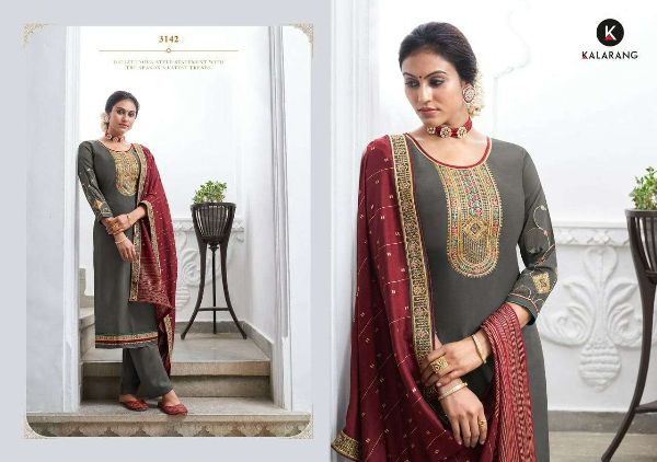 Kalarang Presents  Kaira  Silk Embroidery Designer Salwar Kameez Wholesale Rate In Surat