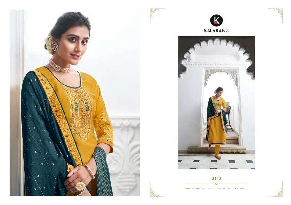 Kalarang Presents  Kaira  Silk Embroidery Designer Salwar Kameez Wholesale Rate In Surat