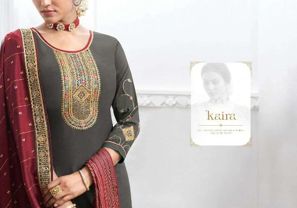 Kalarang Presents  Kaira  Silk Embroidery Designer Salwar Kameez Wholesale Rate In Surat