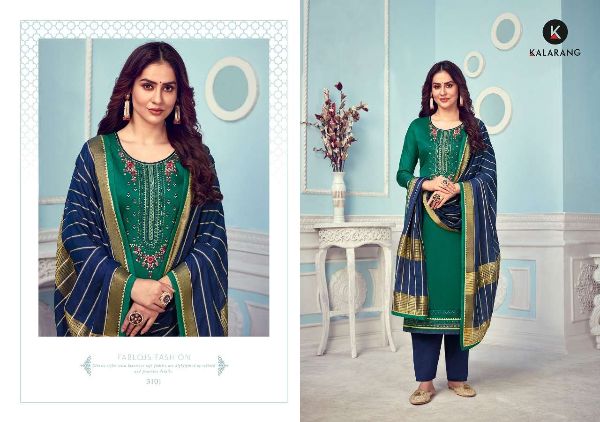 Kalarang Presents  Mihika  Jam Silk Cotton Casual Wear Dress Materials Wholesale Rate In Surat