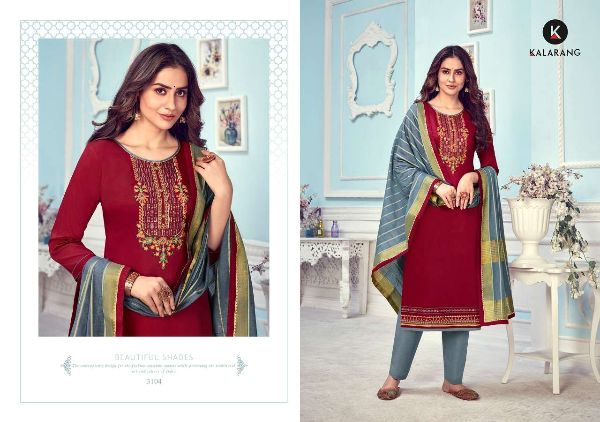 Kalarang Presents  Mihika  Jam Silk Cotton Casual Wear Dress Materials Wholesale Rate In Surat