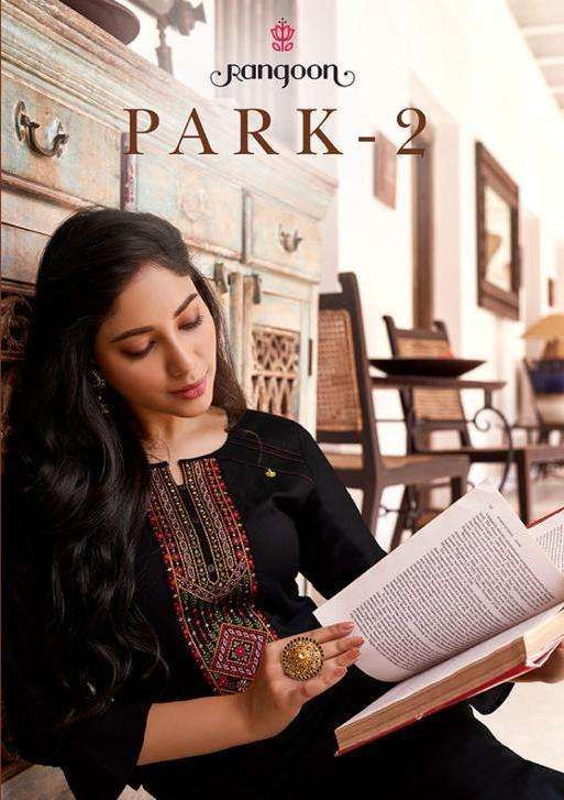 Rangoon Presnets  Park Vol 2  Rayon Work Casual Wear Fancy Kurti Wholesale Rate In Surat