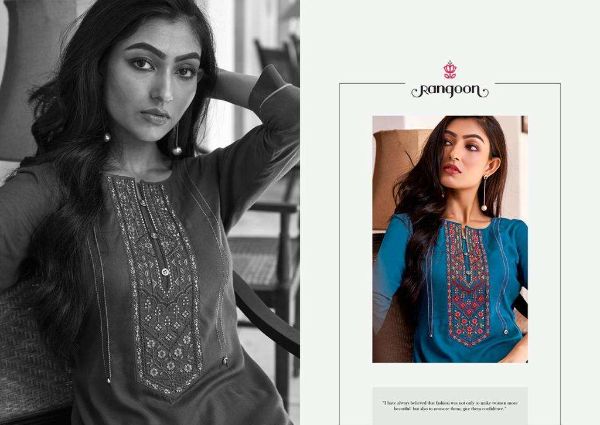 Rangoon Presnets  Park Vol 2  Rayon Work Casual Wear Fancy Kurti Wholesale Rate In Surat