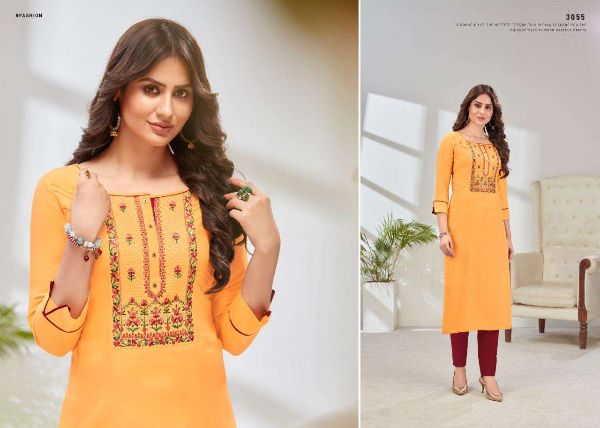 Rangoon Presents  Pahel Rayon Work Simple Wear Fancy Kurtis Wholesale Rate In Surat