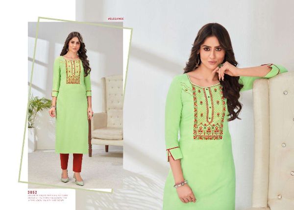 Rangoon Presents  Pahel Rayon Work Simple Wear Fancy Kurtis Wholesale Rate In Surat