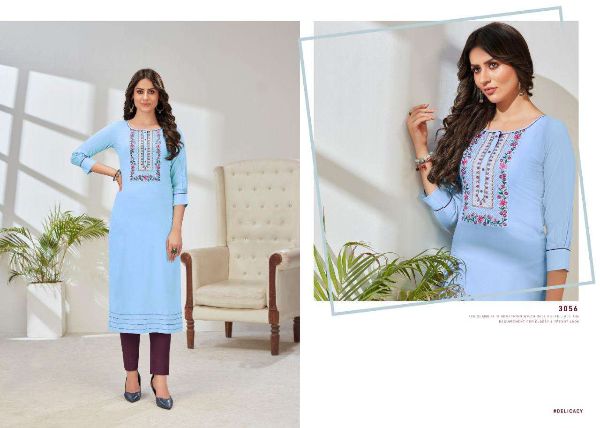 Rangoon Presents  Pahel Rayon Work Simple Wear Fancy Kurtis Wholesale Rate In Surat