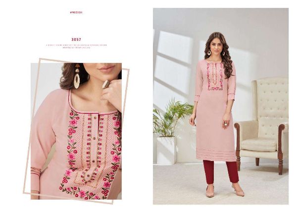 Rangoon Presents  Pahel Rayon Work Simple Wear Fancy Kurtis Wholesale Rate In Surat