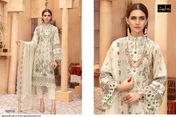 Rawayat Presnets  Afrozeh Vol 3 Faux Georgette Salwar Suit Wholesale Rate In Surat