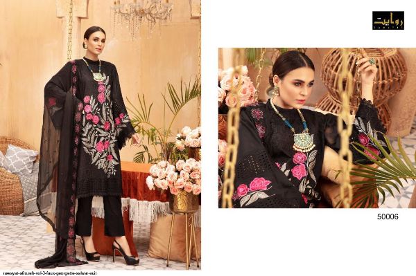 Rawayat Presnets  Afrozeh Vol 3 Faux Georgette Salwar Suit Wholesale Rate In Surat