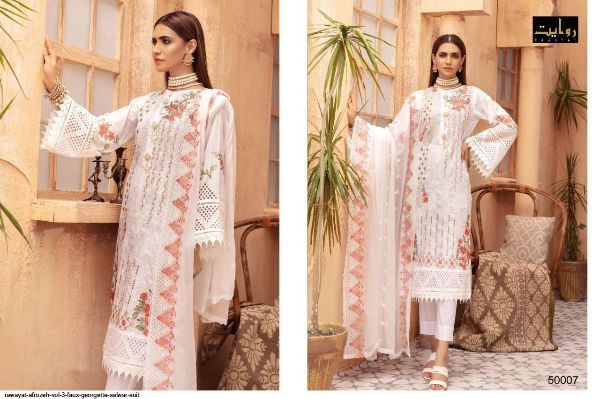 Rawayat Presnets  Afrozeh Vol 3 Faux Georgette Salwar Suit Wholesale Rate In Surat