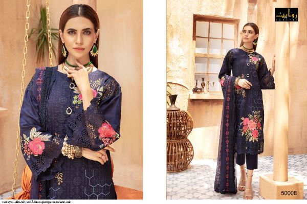 Rawayat Presnets  Afrozeh Vol 3 Faux Georgette Salwar Suit Wholesale Rate In Surat